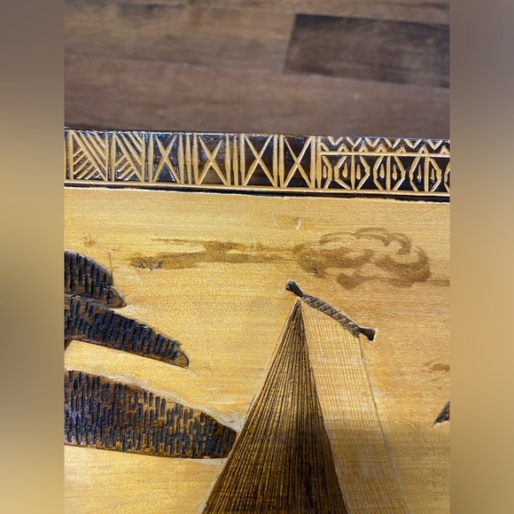 Hand Carved Wooden Wall hanging decor frame x2 - Picture 9 of 10